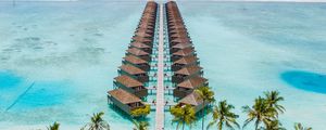 Preview wallpaper beach, palm, structure, rest