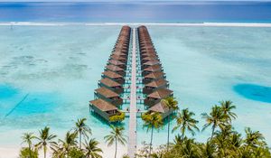 Preview wallpaper beach, palm, structure, rest