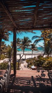 Preview wallpaper beach, palms, summer, tropics, rest