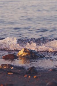 Preview wallpaper beach, pebbles, waves, water, sea