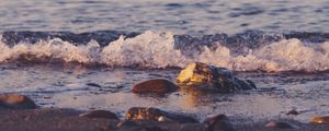 Preview wallpaper beach, pebbles, waves, water, sea