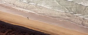 Preview wallpaper beach, people, aerial view, silhouettes, coast