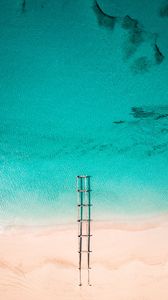 Preview wallpaper beach, pier, aerial view, water, sand