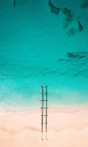 Preview wallpaper beach, pier, aerial view, water, sand