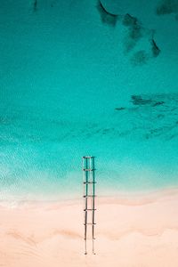 Preview wallpaper beach, pier, aerial view, water, sand