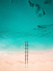 Preview wallpaper beach, pier, aerial view, water, sand