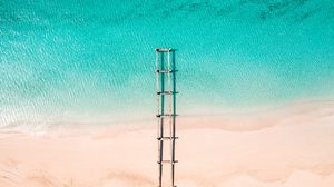 Preview wallpaper beach, pier, aerial view, water, sand