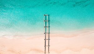 Preview wallpaper beach, pier, aerial view, water, sand