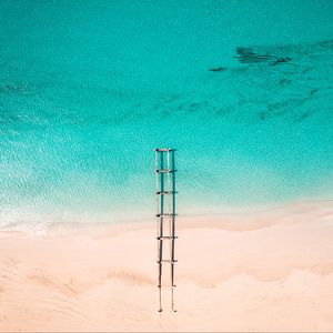 Preview wallpaper beach, pier, aerial view, water, sand