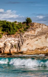 Preview wallpaper beach, rock, sea, surf