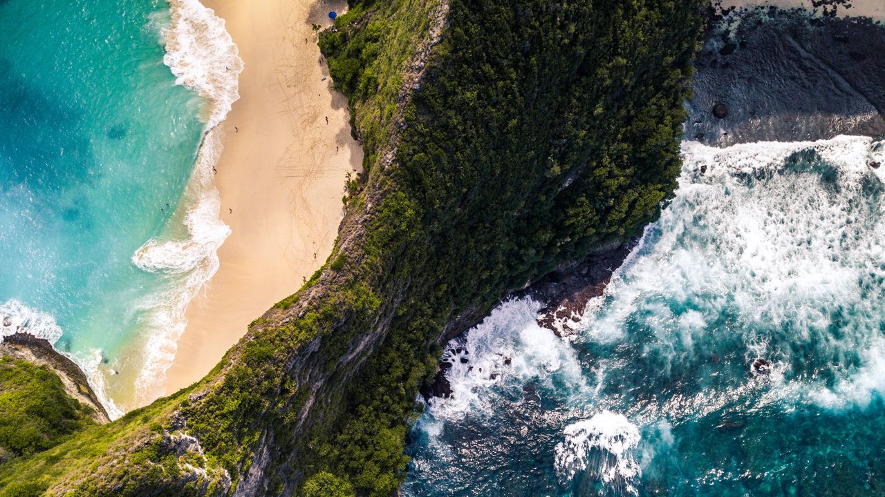 Wallpaper beach, rocks, sea, aerial view