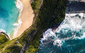 Preview wallpaper beach, rocks, sea, aerial view