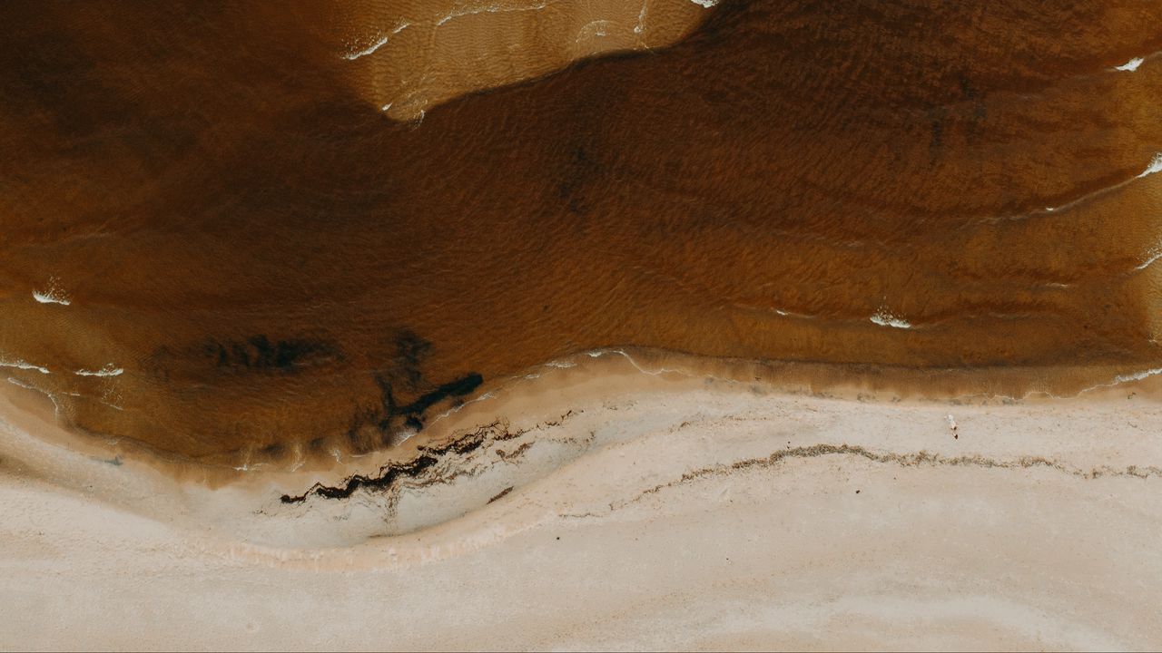 Wallpaper beach, sand, aerial view, water