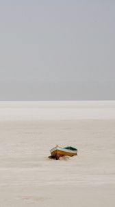 Preview wallpaper beach, sand, boat, coast, horizon