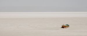 Preview wallpaper beach, sand, boat, coast, horizon