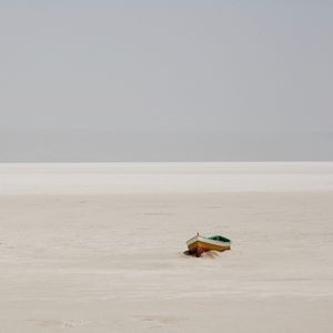 Preview wallpaper beach, sand, boat, coast, horizon