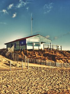 Preview wallpaper beach, sand, building