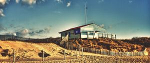 Preview wallpaper beach, sand, building