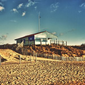 Preview wallpaper beach, sand, building