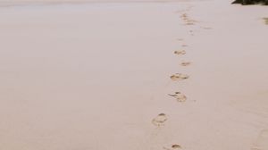 Preview wallpaper beach, sand, footprints