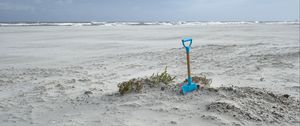 Preview wallpaper beach, sand, paddle, sea, landscape