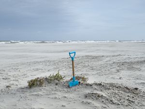 Preview wallpaper beach, sand, paddle, sea, landscape