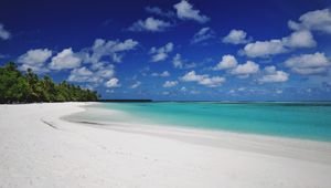 Preview wallpaper beach, sand, palm, island, tropical, maldives