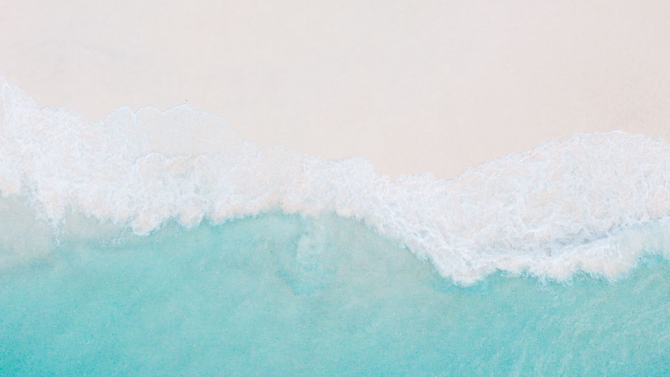 Download wallpaper 1366x768 beach, sand, sea, waves, aerial view tablet ...