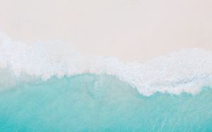 Preview wallpaper beach, sand, sea, waves, aerial view