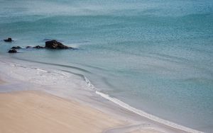 Preview wallpaper beach, sand, sea, waves, summer