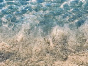 Preview wallpaper beach, sand, sea, water, waves, aerial view