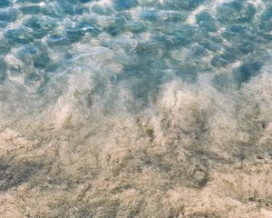 Preview wallpaper beach, sand, sea, water, waves, aerial view