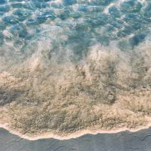 Preview wallpaper beach, sand, sea, water, waves, aerial view