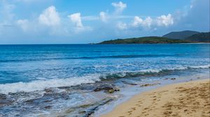 Preview wallpaper beach, sand, sea, waves, summer, landscape