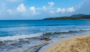 Preview wallpaper beach, sand, sea, waves, summer, landscape