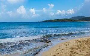 Preview wallpaper beach, sand, sea, waves, summer, landscape