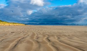 Preview wallpaper beach, sand, sea, clouds, landscape