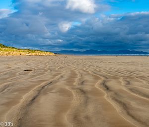 Preview wallpaper beach, sand, sea, clouds, landscape