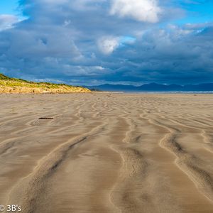 Preview wallpaper beach, sand, sea, clouds, landscape