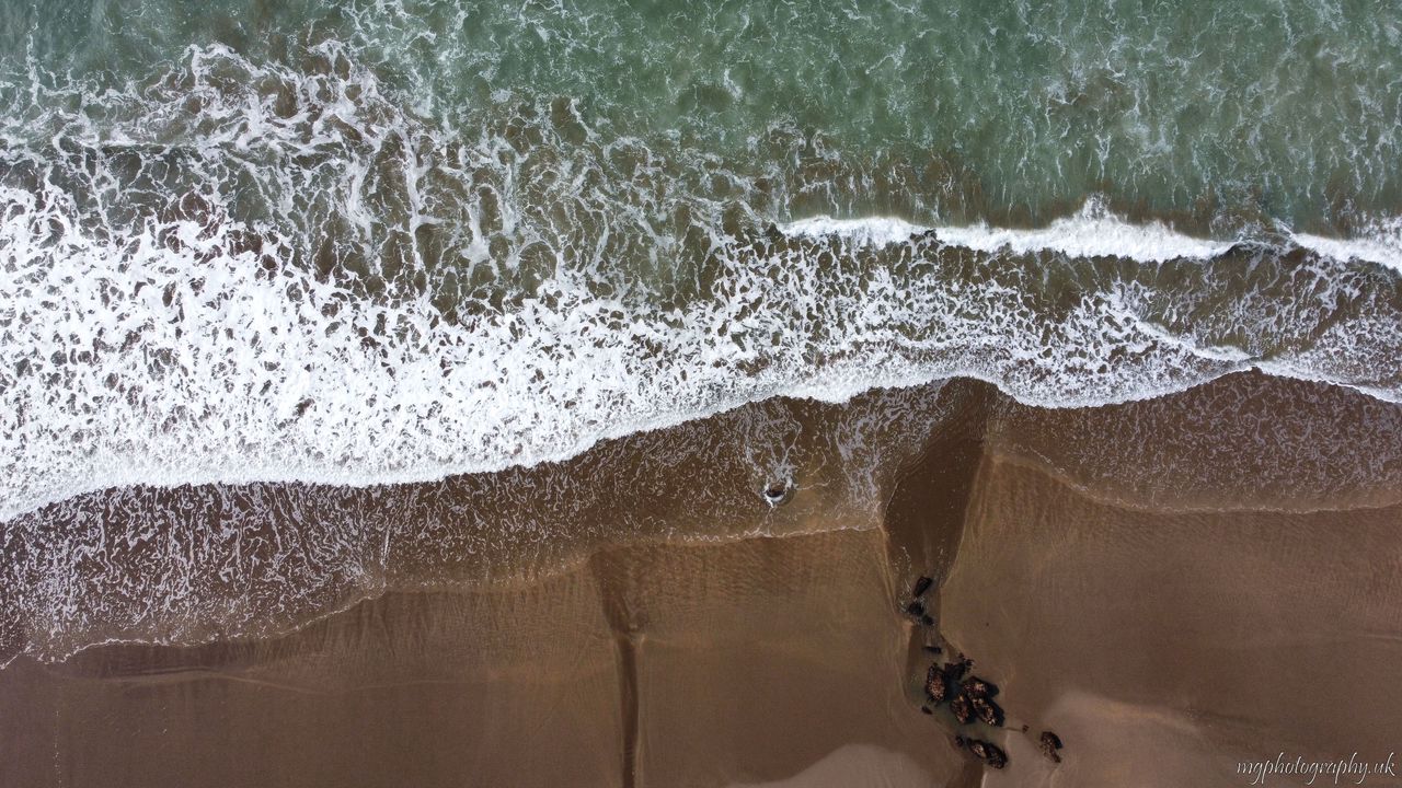 Wallpaper beach, sand, sea, aerial view