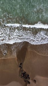Preview wallpaper beach, sand, sea, aerial view