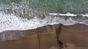 Preview wallpaper beach, sand, sea, aerial view