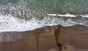 Preview wallpaper beach, sand, sea, aerial view