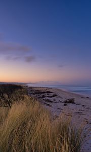 Preview wallpaper beach, sand, sea, coast, dusk