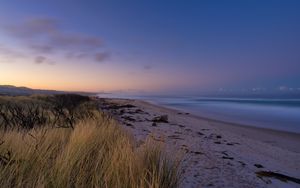 Preview wallpaper beach, sand, sea, coast, dusk