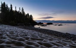 Preview wallpaper beach, sand, sea, twilight, landscape