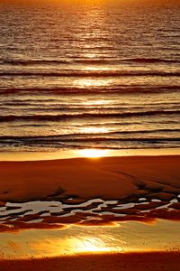Preview wallpaper beach, sand, sea, sunset, nature