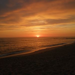 Preview wallpaper beach, sand, sea, sunset, dark