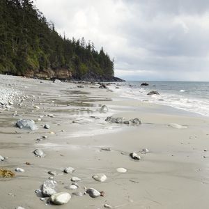 Preview wallpaper beach, sand, stones, sea, coast