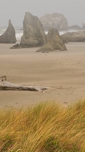 Preview wallpaper beach, sand, stub, storm, stones